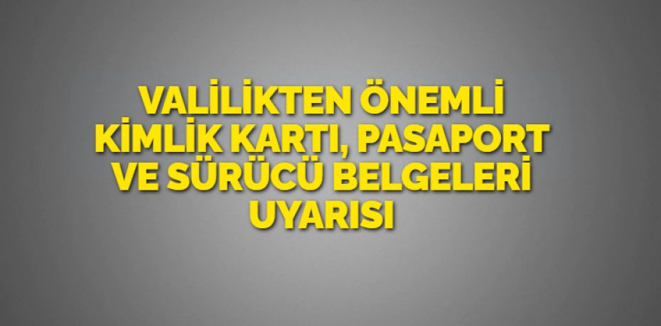 Kimlik kartı, pasaport ve