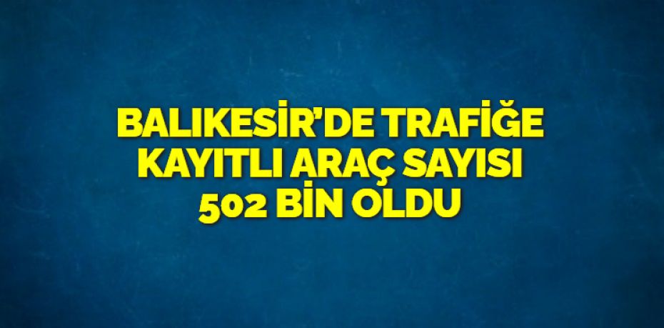 Balıkesir’de trafiğe kayıtlı araç