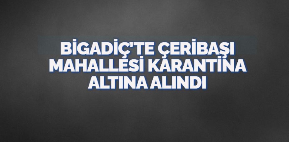 Balıkesir’in Bigadiç ilçesine bağlı