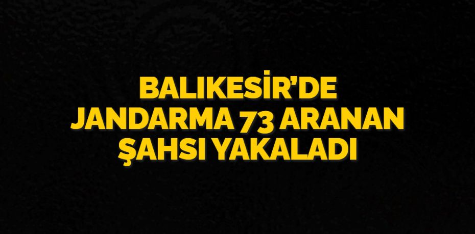 Balıkesir’de jandarma ekipleri, il