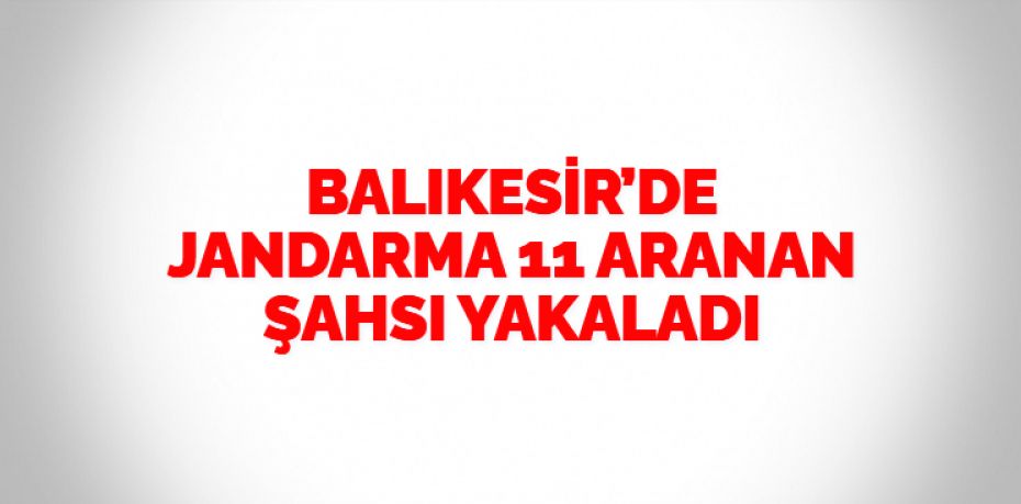 Balıkesir’de jandarma ekipleri il