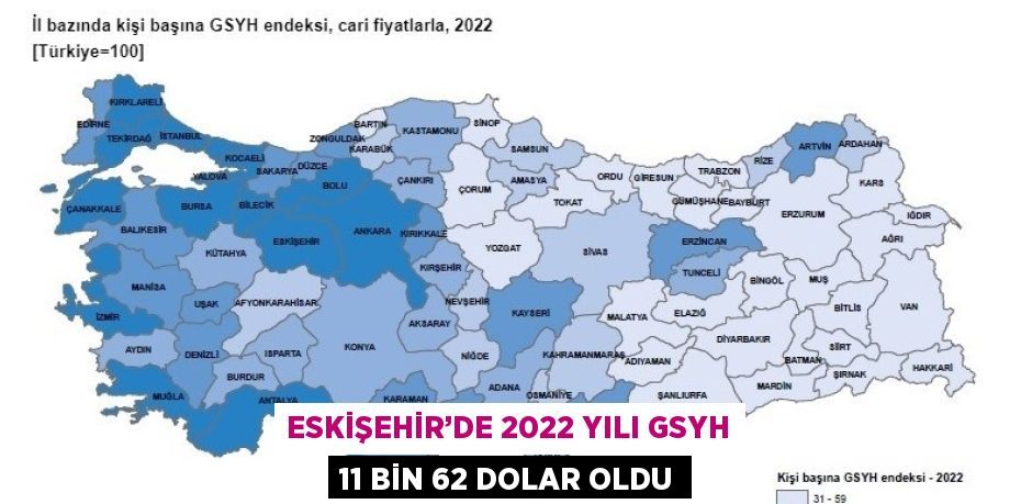 Eskişehir’de kişi başına düşen