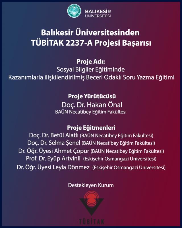 Balıkesir Üniversitesi akademisyenlerinden Doç.