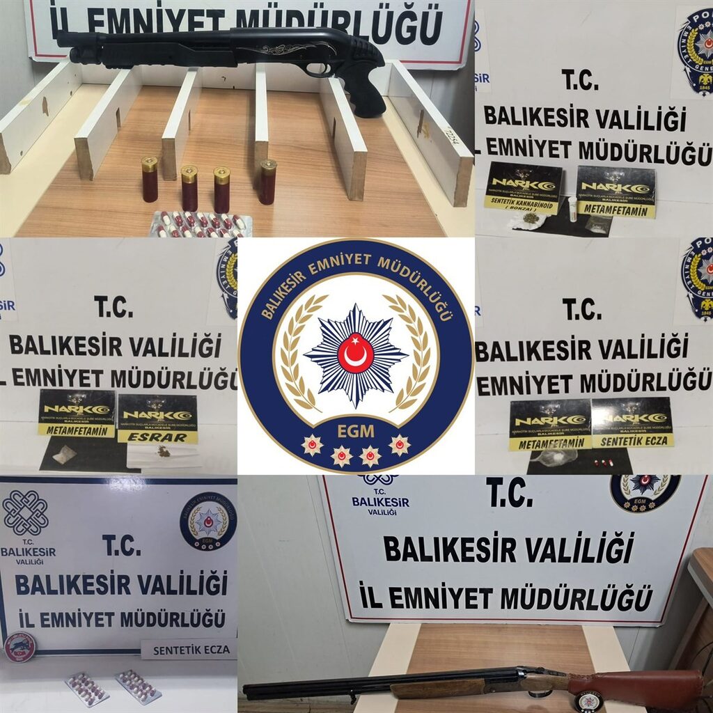 Balıkesir’de polis ekipleri tarafından aranan şahıslara yönelik yapılan denetimlerde çok