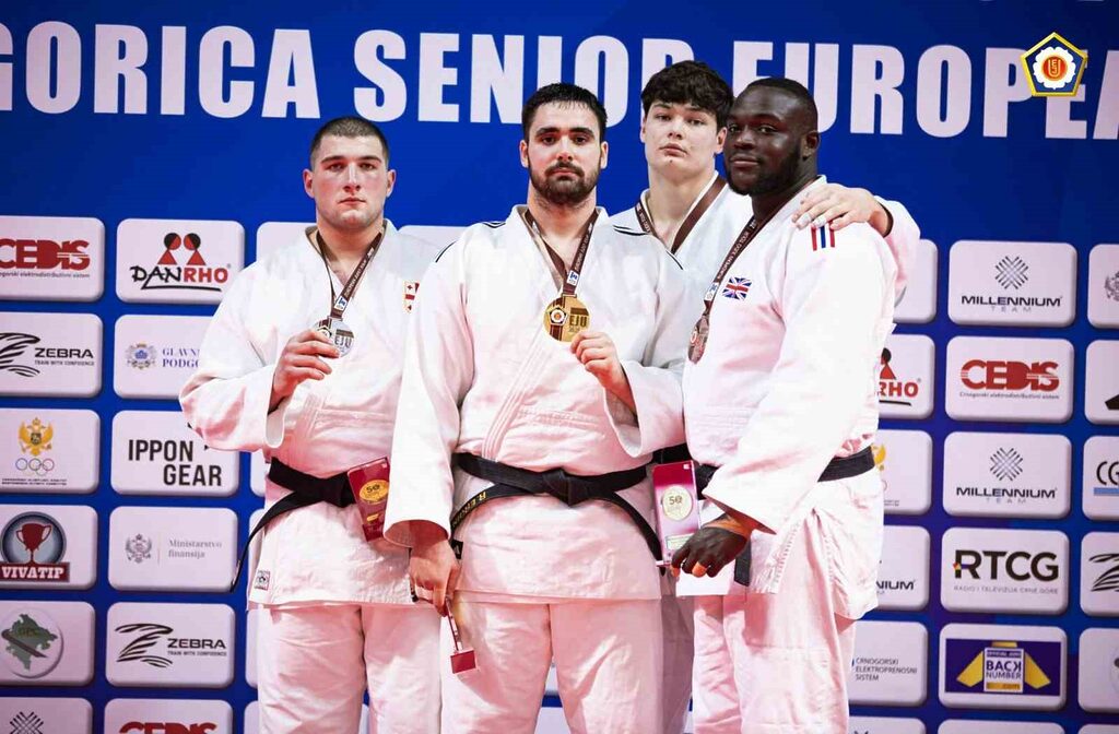 Karadağ’da düzenlenen Büyükler Avrupa Judo Kupası’nda +100 kiloda mücadele eden