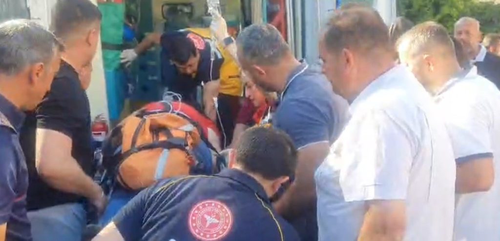 Balıkesir’de bir kişi, asma dallarını temizlerken üzeri sac ile kapatılan