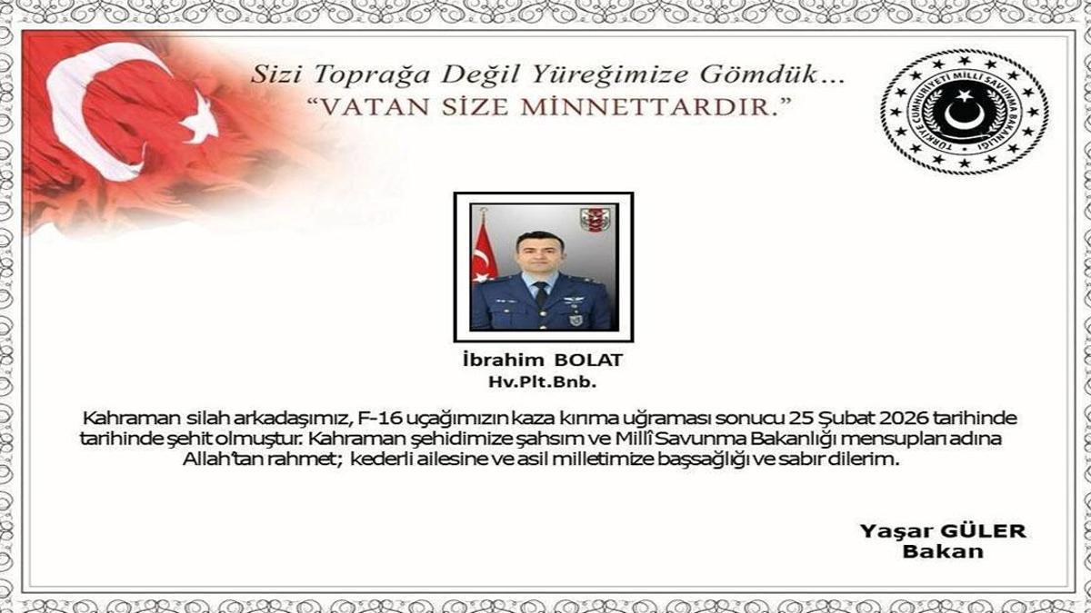 Şehit Pilot İbrahim Bolat Kimdir? Balıkesir’de F-16 Düştü: Şehit Pilot İbrahim Bolat Kaç Yaşındaydı, Nereli? Soruşturma Başlatıldı!